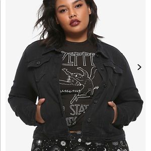 girls black denim vest